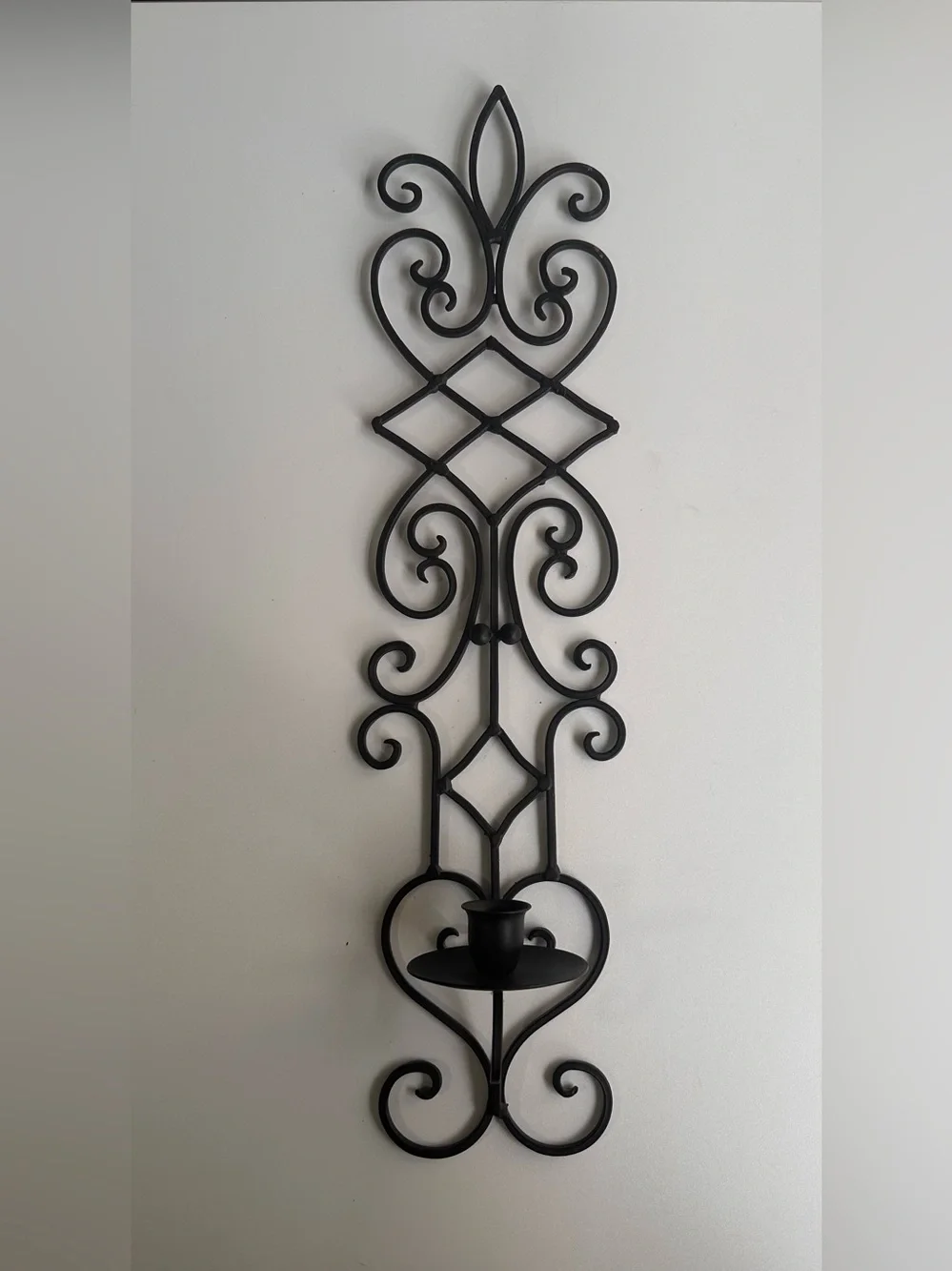 Decorative Black Metal Wall Sconce Candle Holder